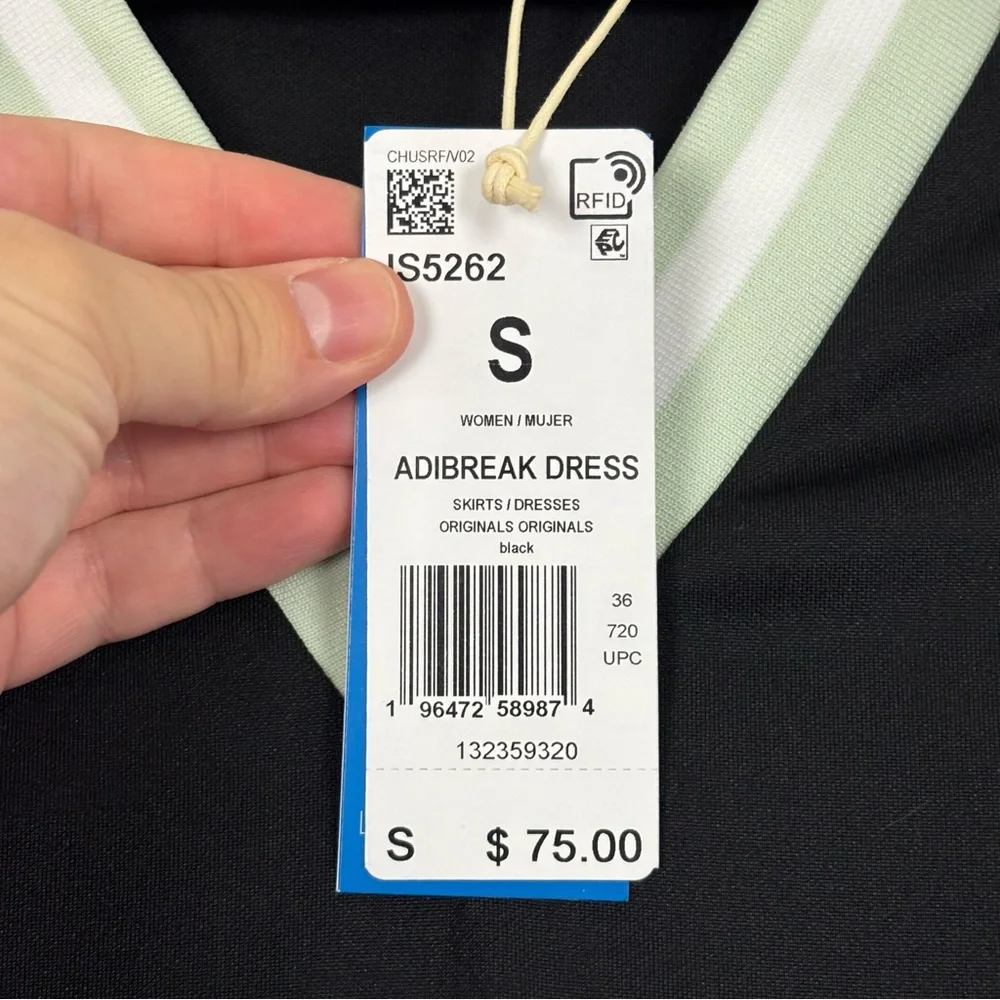 Adidas Originals Neutral Court adibreak sleeveless mini dress black small NWT - Picture 7 of 13